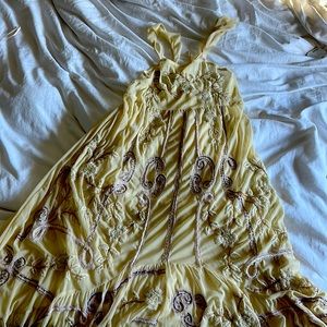 Free people embroidered slip dress XS